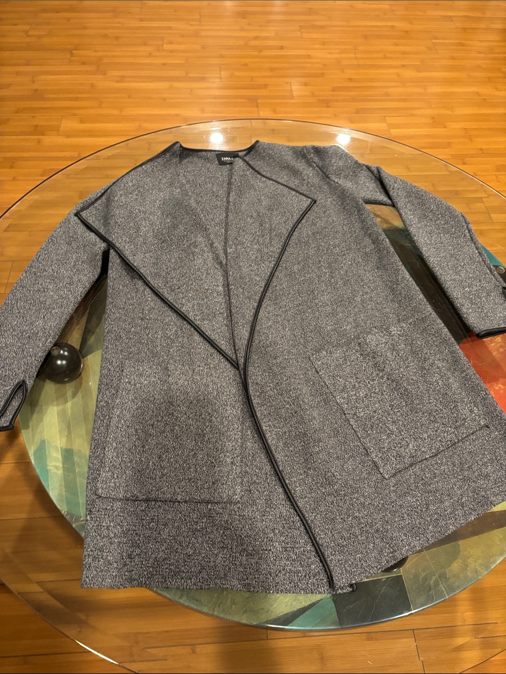 Zara Gray Open-Front Women's Blazer Jacket